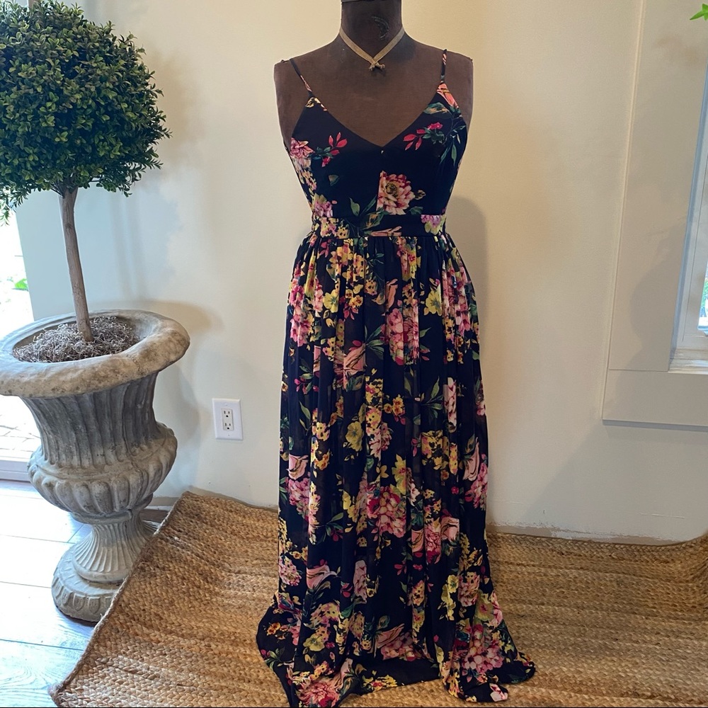 backless floral maxi dress